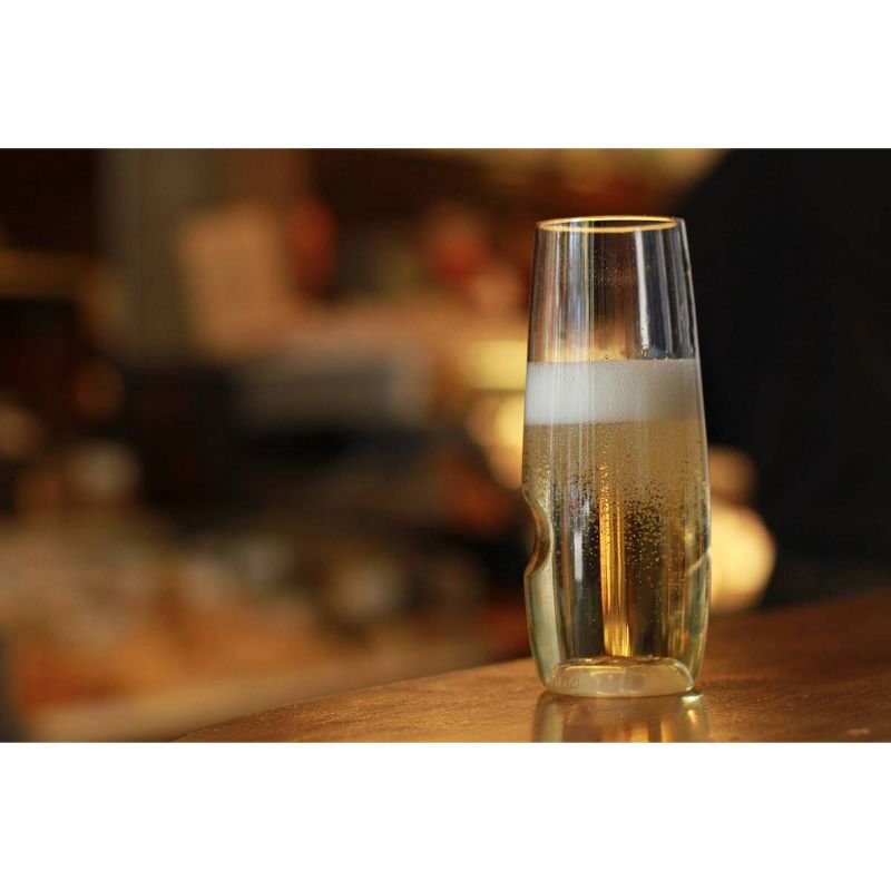 GoVino 8oz 2pk Plastic Champagne Flute Glasses