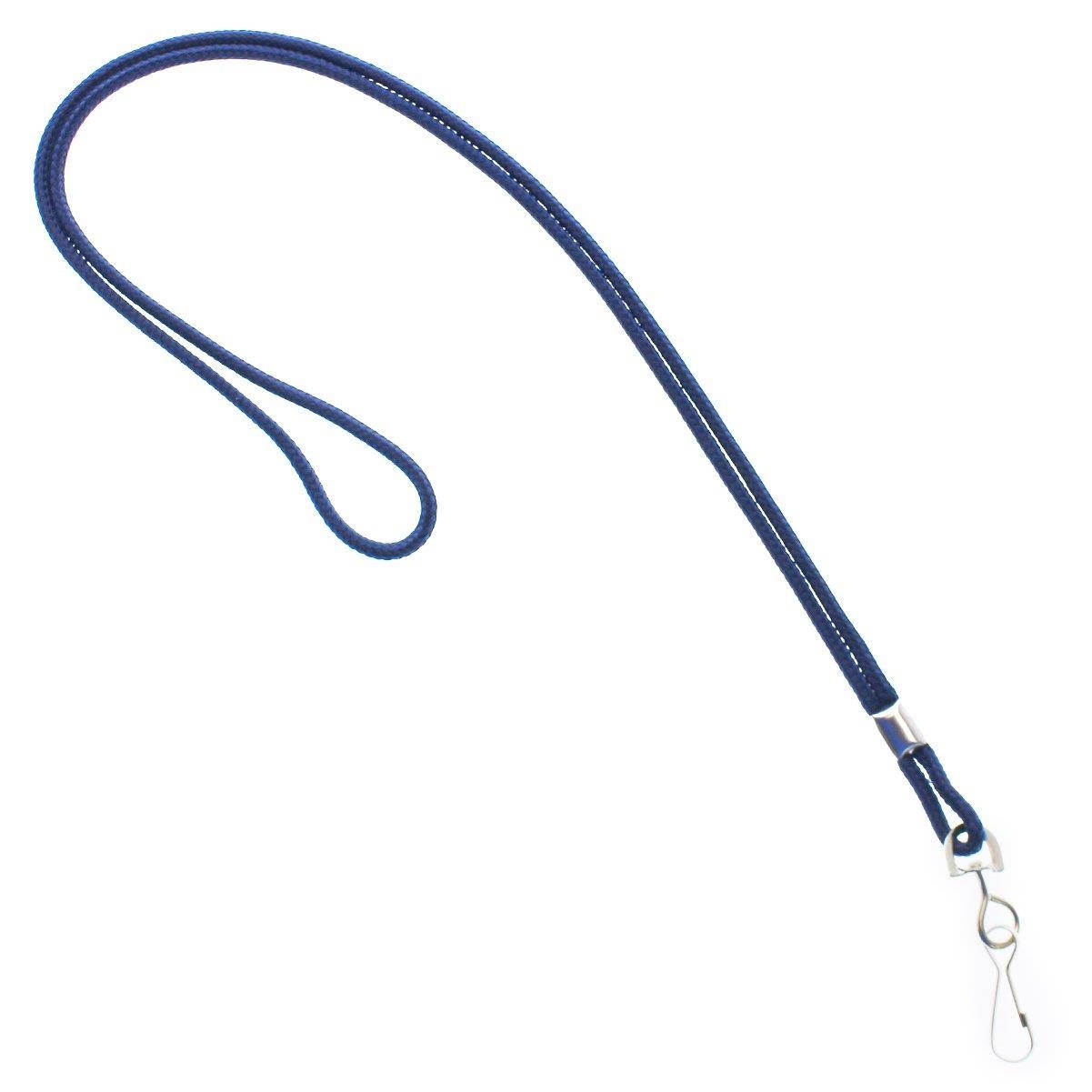 25 Pack - Premium Round ID Badge Neck Lanyards for Card Holders and Name Tags - 36 in Non-Breakaway Heavy Duty Cord & Secure Metal Swivel J Hook Clip by Specialist ID (Navy Blue/Dark Blue)