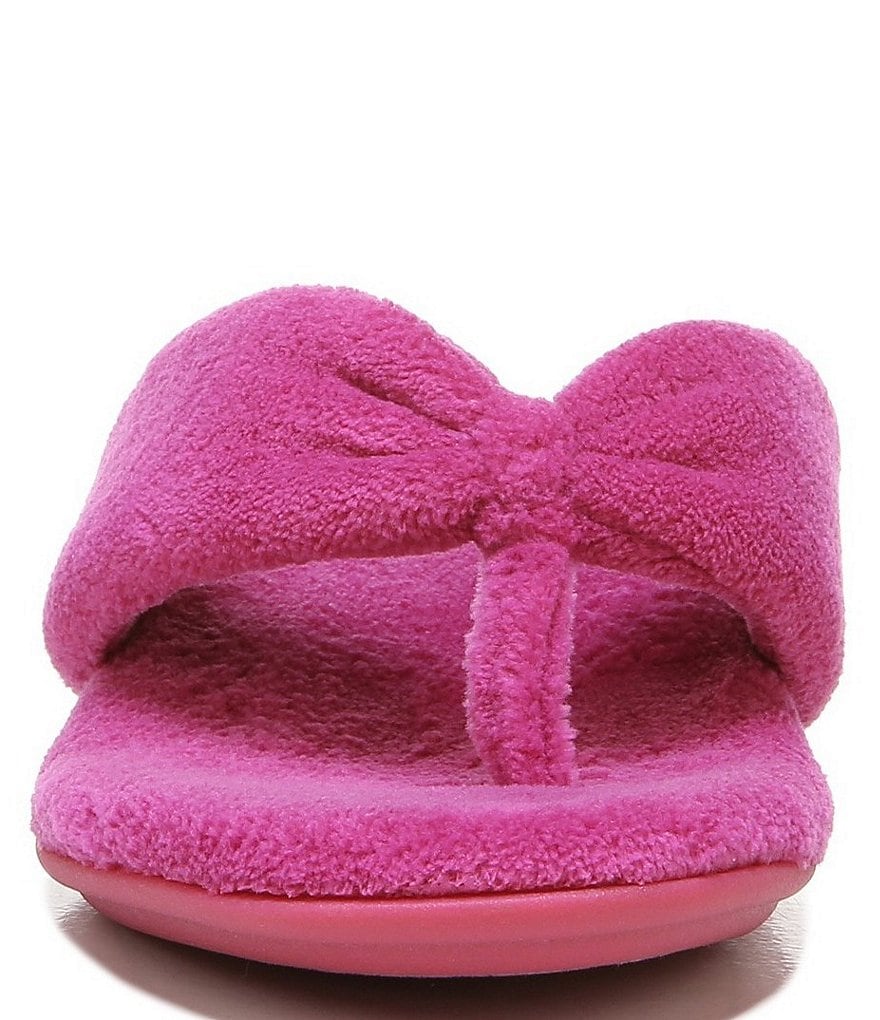 Vionic Lydia Washable Plush Terry Cloth Thong Slippers