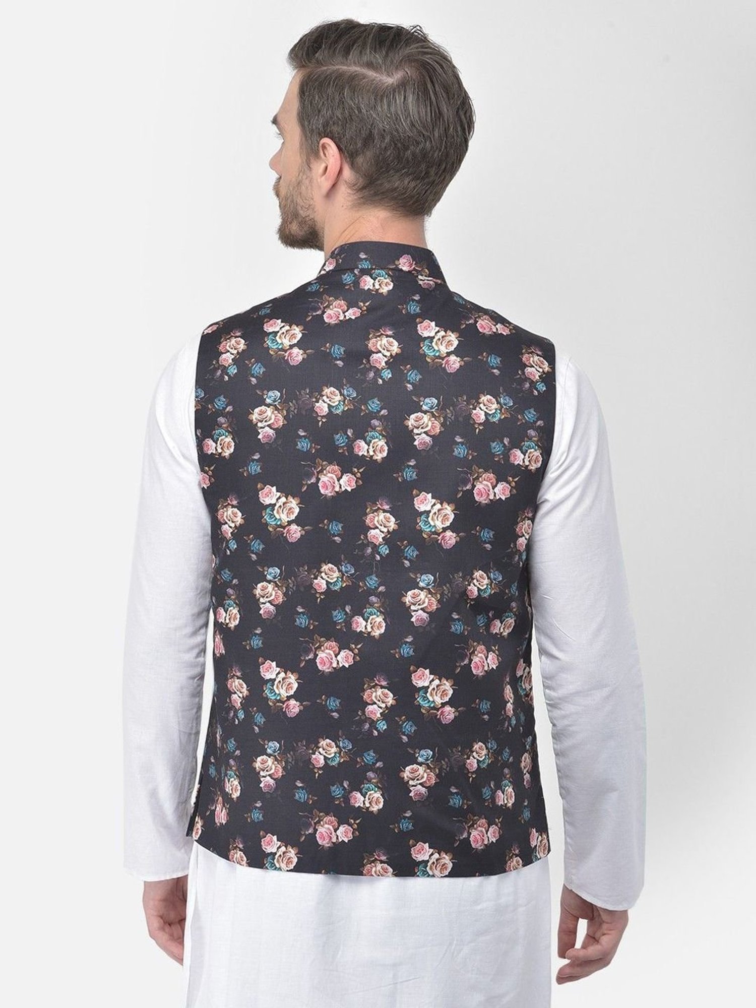 Fabindia Multicolor Regular Fit Printed Cotton Nehru Jacket