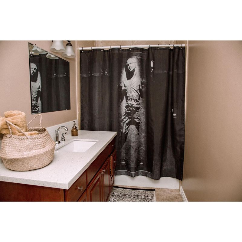 Robe Factory LLC Star Wars Han Solo In Carbonite Shower Curtain | 71 x 71 Inches
