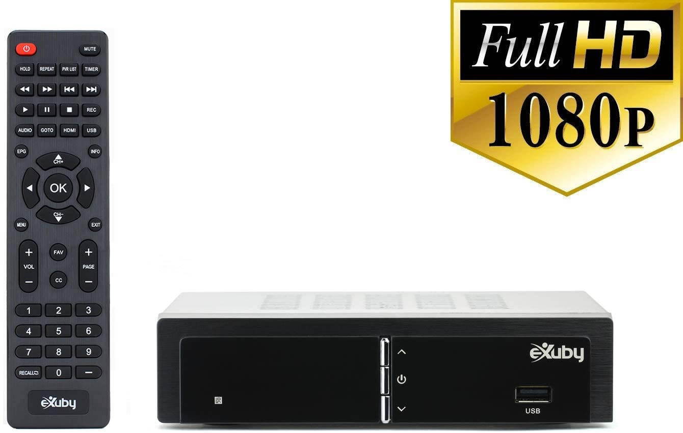 Digital Converter Box for TV w/ RCA Cable for Recording and Viewing Full HD Digital Channels FREE (Instant or Scheduled Recording, 1080P HDTV, HDMI Output, 7 Day Program Guide)