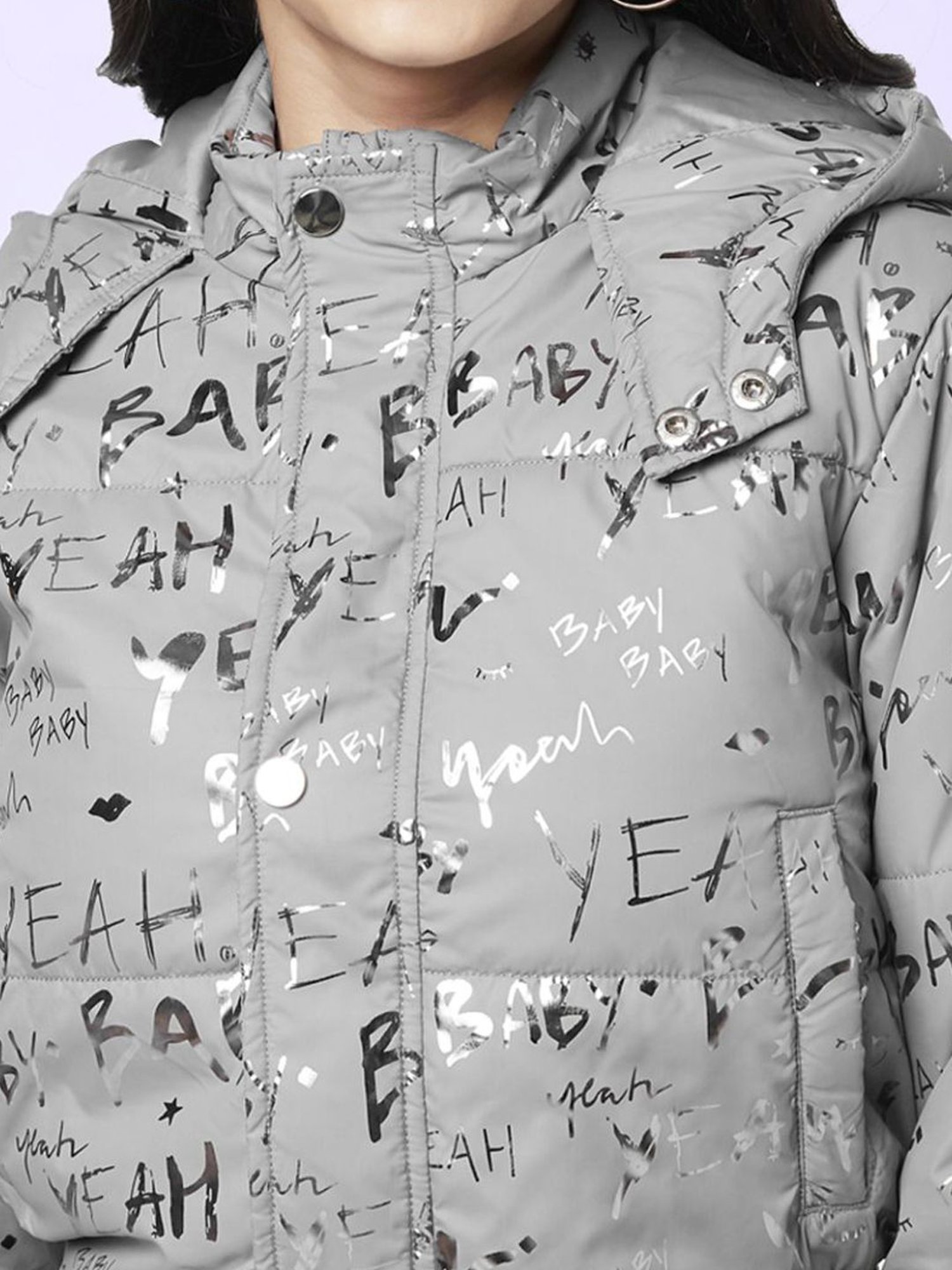 Coolsters by Pantaloons Kids Silver Printed Full Sleeves Jacket