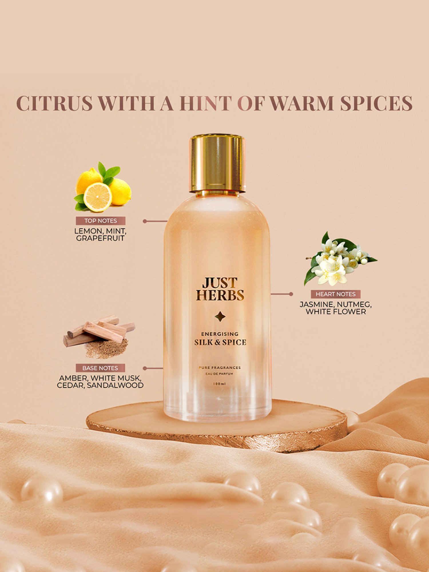 JUST HERBS Energising Slik & Spice Eau de Parfum - 100 ml