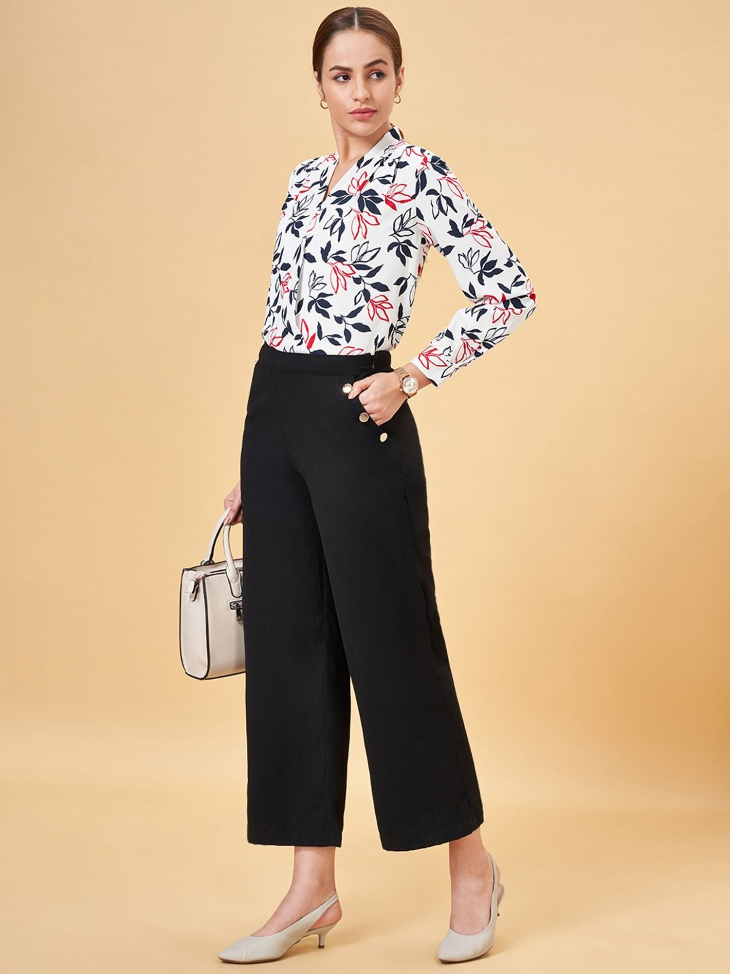 Annabelle by Pantaloons White Floral Print Top