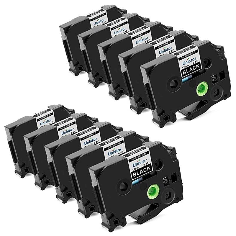 Compatible Label Tape Replacement for DYMO Label Cassette 1/2 Inch 12mm Black on White Tape D1 45013 S0720530 for Label Maker 280 160 360D 420P 450D Refill Cartridge, 5 Pack