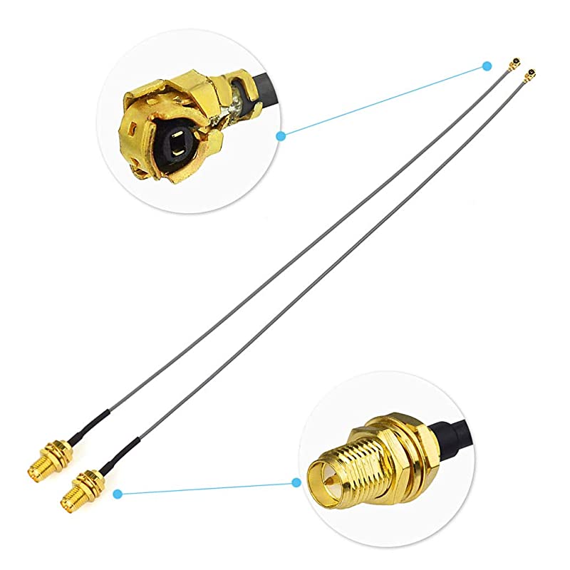 Dual Band WiFi 24GHz 5GHz 58GHz 8dBi RPSMA Male Antenna15cm IPEX IPX UFL to RPSMA Female Cable 2Pack for Intel Fenvi HP DELL Wireless Mini PCI Express PCIE Network Card WiFi Adapter