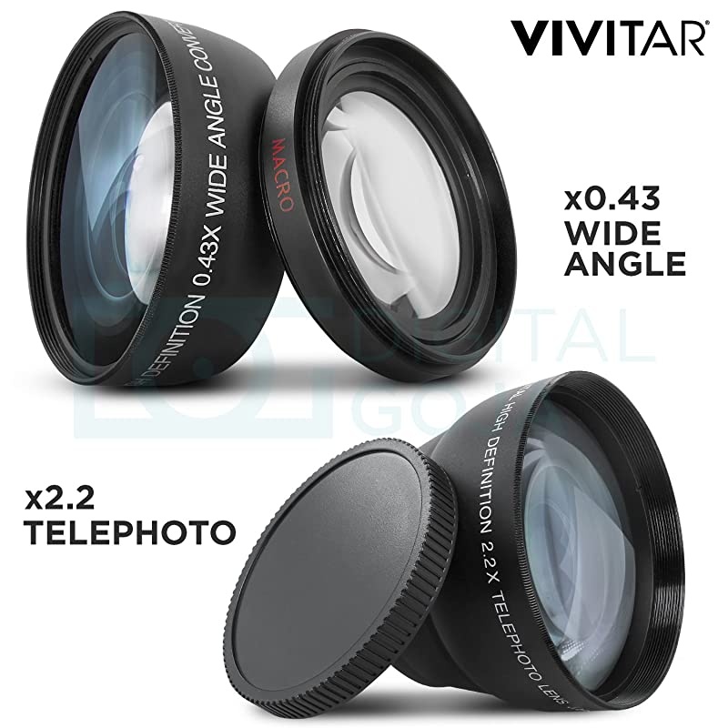 Vivitar Essential Lens Filter Accessory Kit for Nikon AFP DX 18and Select Sony Lenses Bundle with Wide Angle Telephoto Lenses Filters Kit Macro Set Lens Hood Cap