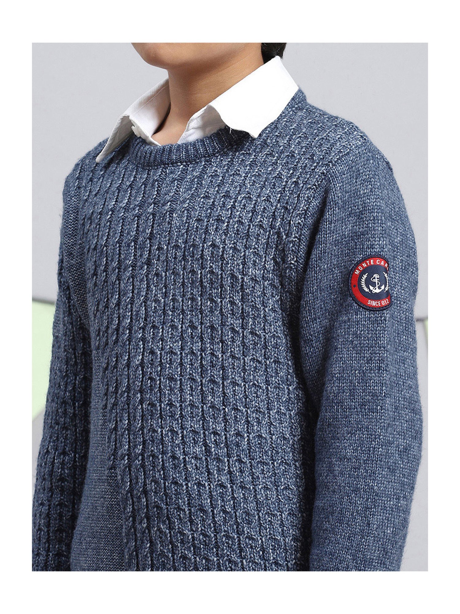 U.S. Polo Assn. Kids Black Self Design Sweater