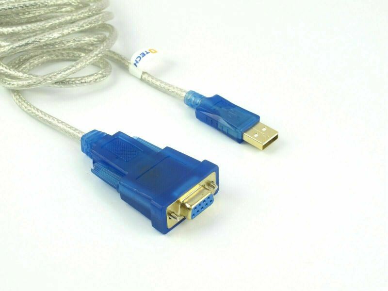 DTECH DB9 Serial RS232 Female to USB Adapter Converter Cable 6ft for Win 10 8 7