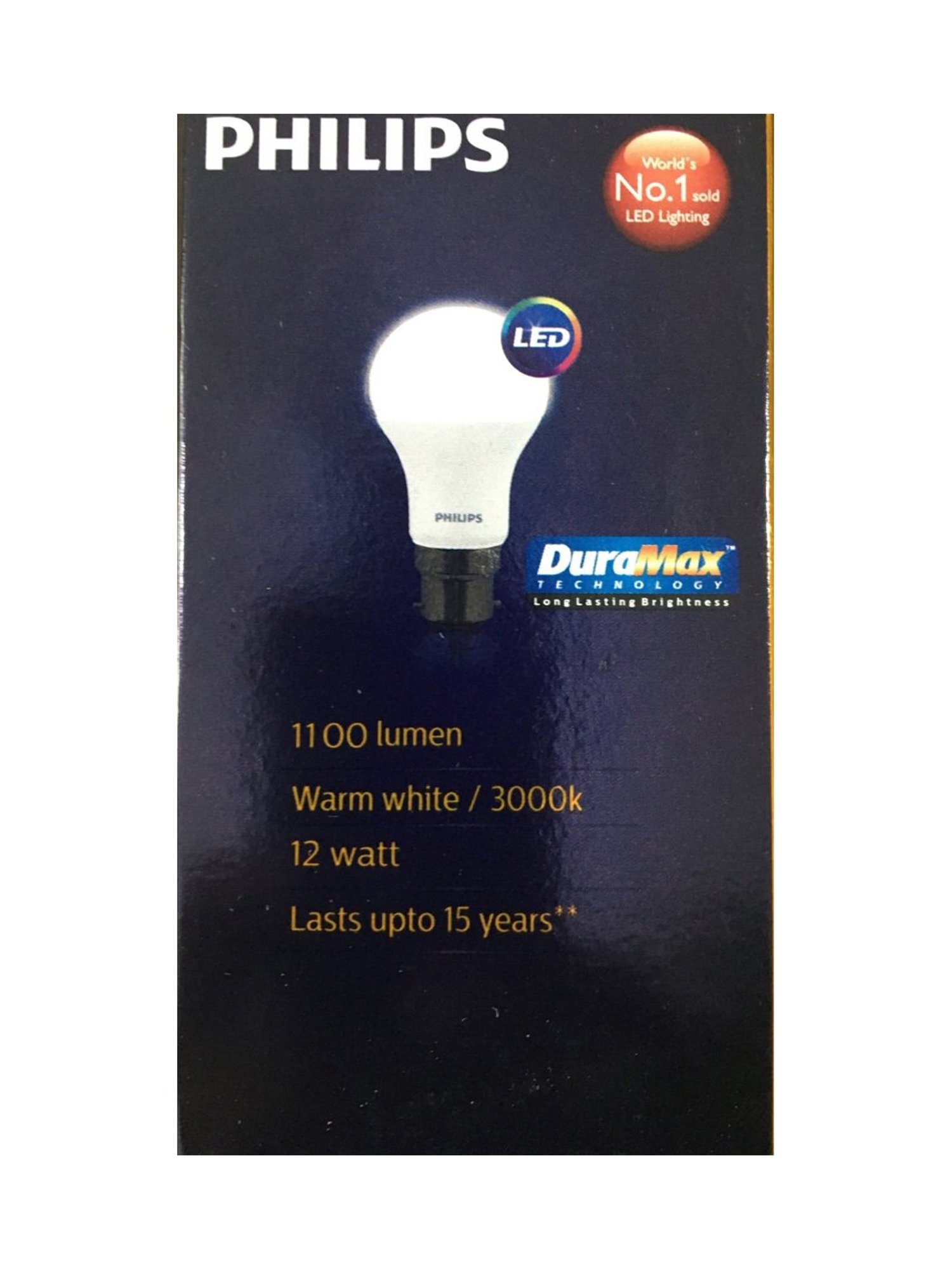 Philips Stellar Bright 12W LED Bulb B22d Base (Golden Yellow)