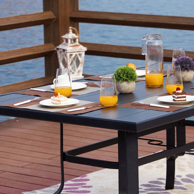 7pc Steel Patio Dining Sets Cream - Lokatse