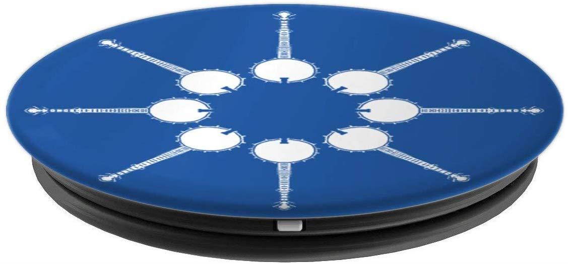 Banjo Mandala Mindfulness Folk & Bluegrass Graphic PopSockets Grip and Stand for Phones and Tablets