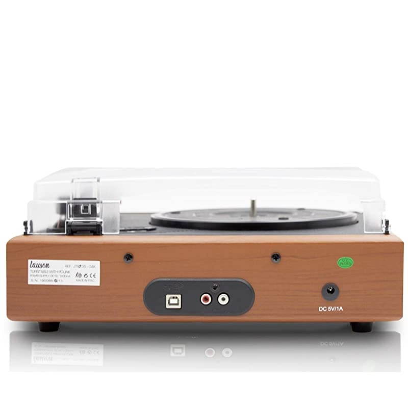 JTF535 Record Player Turntable USB for Vinyl Records 3 Speed Belt Driven Vintage Record Player VinyltoMP3 Stereo Built in Speakers Lp Phonograph RCA Output Natural Wood Effect Oak