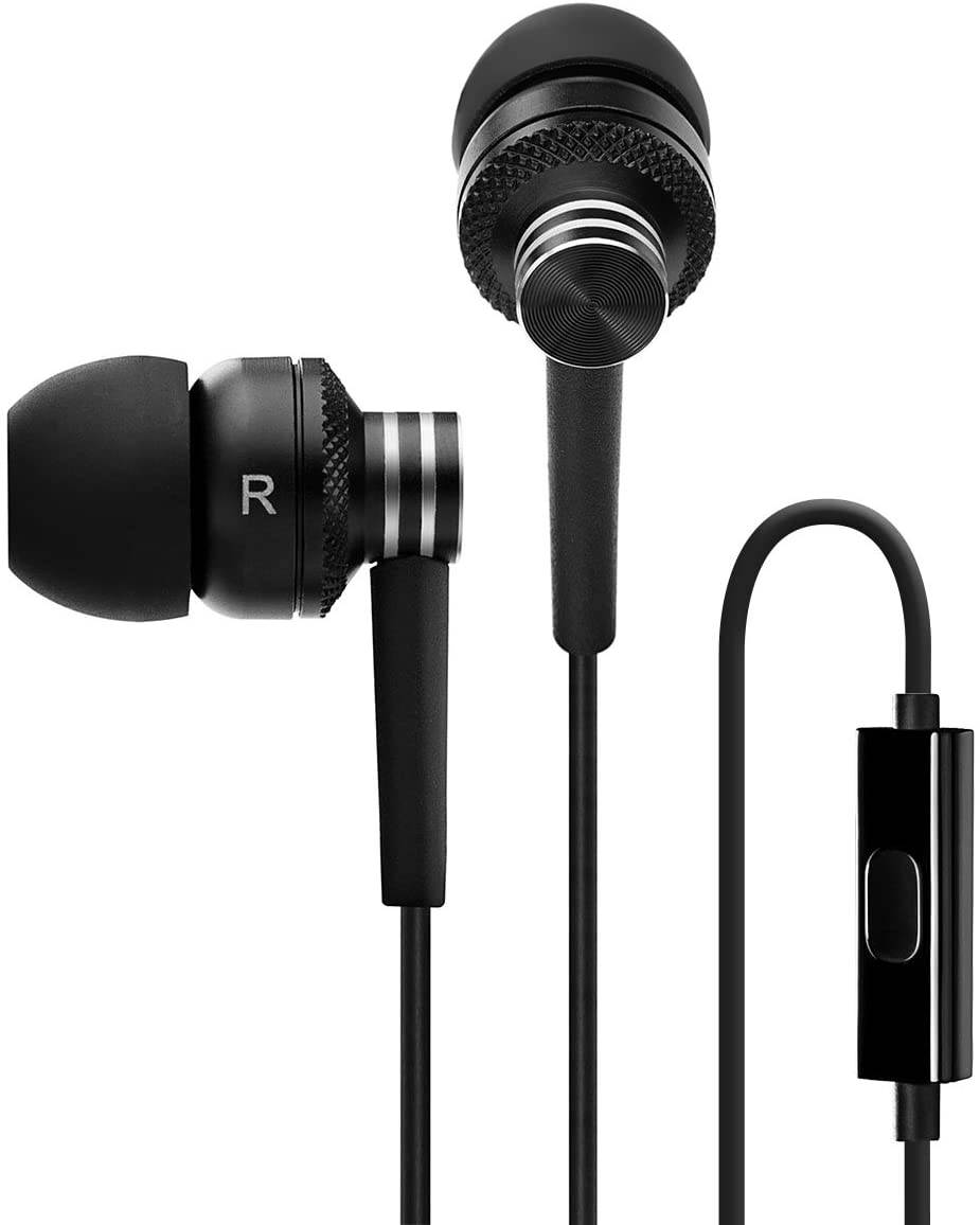 Edifier P270 in-Ear Headset - Metallic Earbud Headphones with Mic and Remote Control - Black