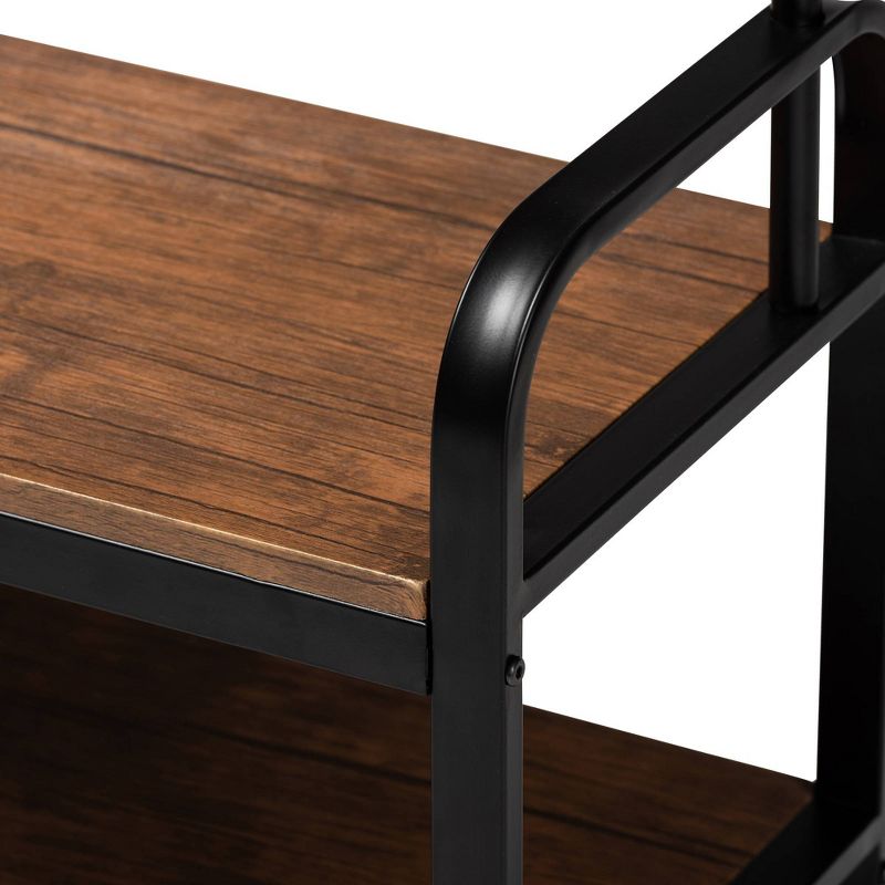 Aislin Distressed Wood and Metal Finished Entryway Hall Tree Brown/Black - Baxton Studio