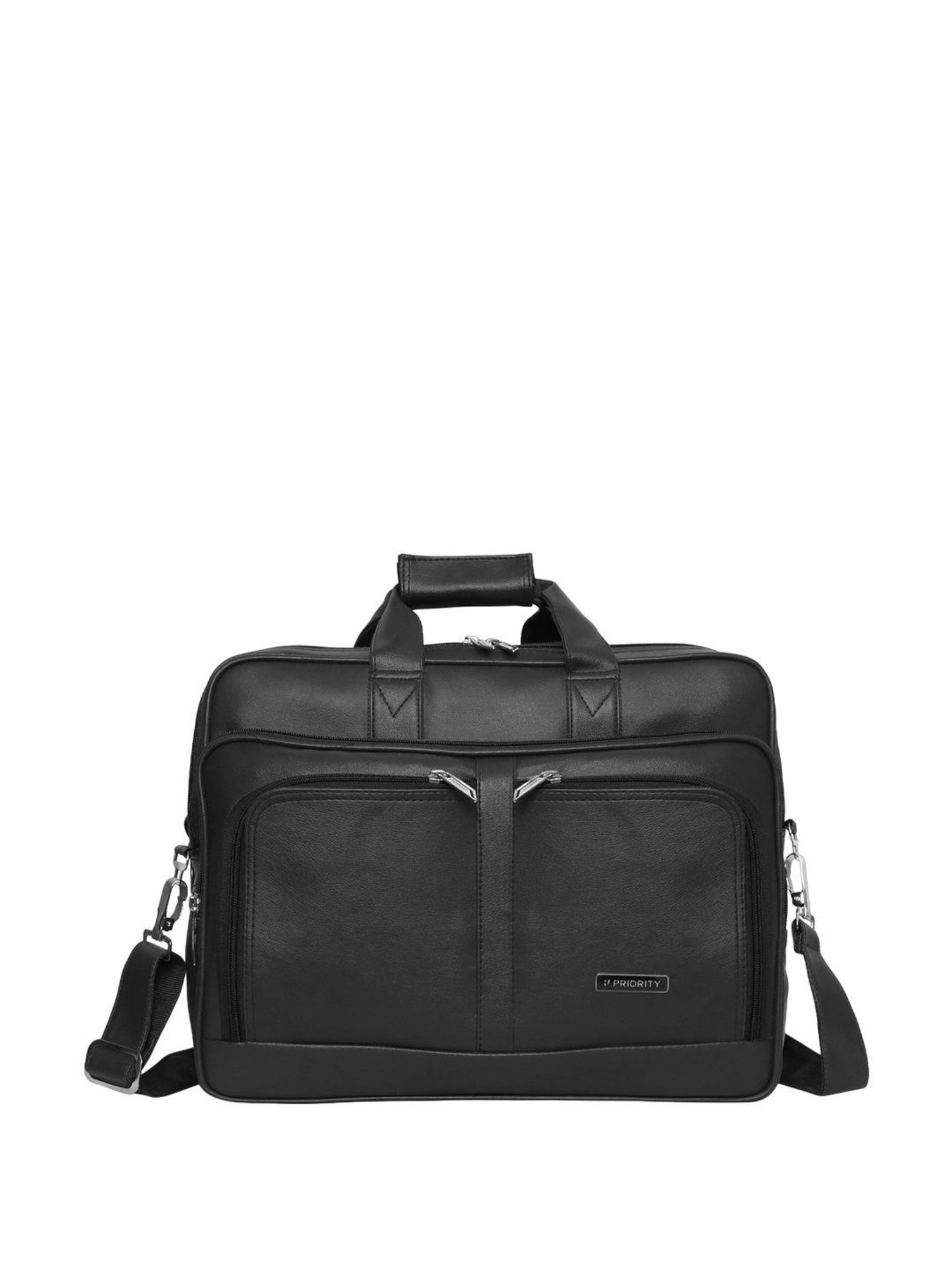 Priority Black Synthetic Large Messenger Bag