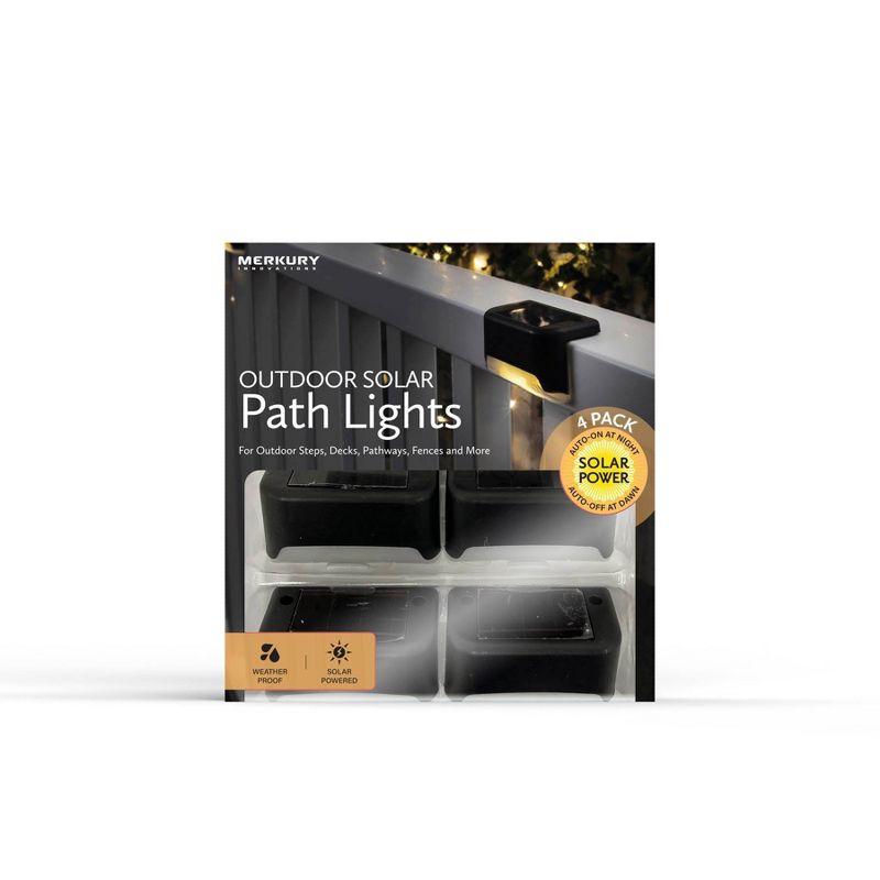 4pk Outdoor Solar Path Lights Black - Merkury Innovations