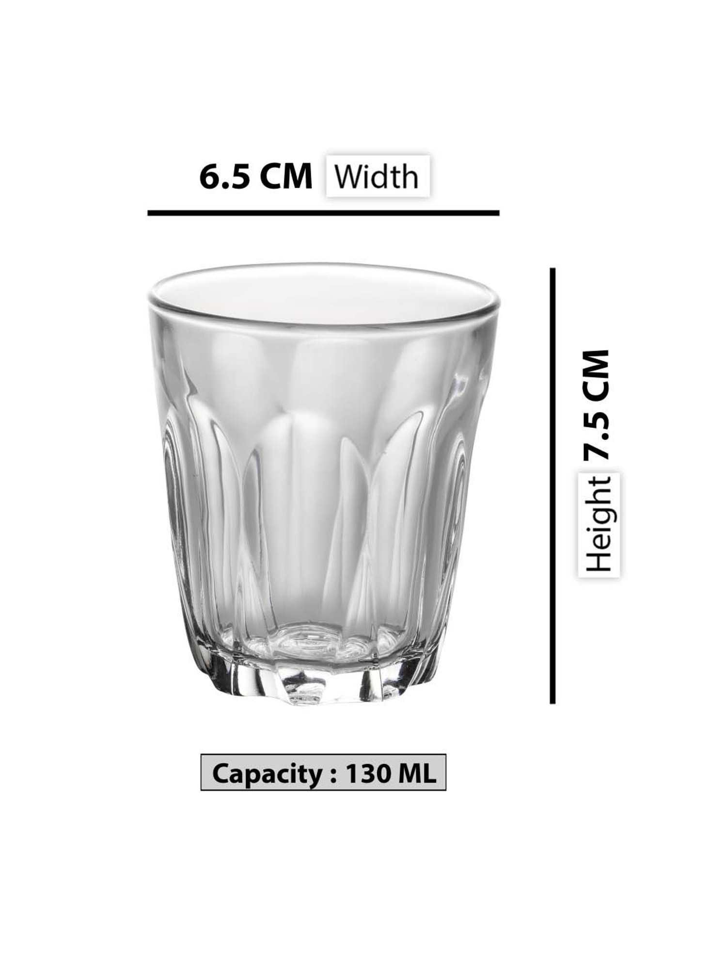 Duralex 'Provence' Transparent Glass 18.8 cm Tumbler (0.13 L) - Set of 6