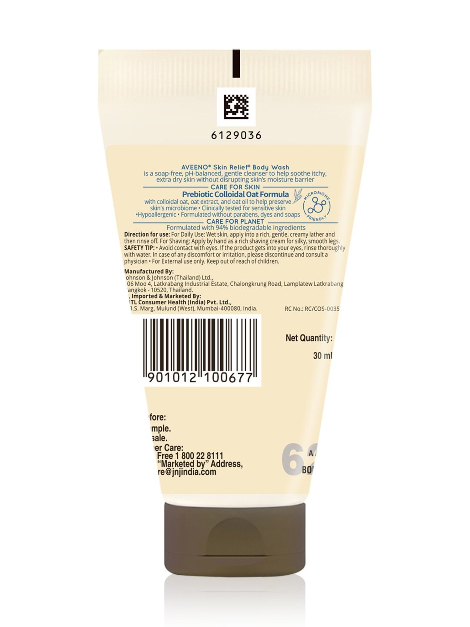 Aveeno Skin Relief Body Wash - 30 ml