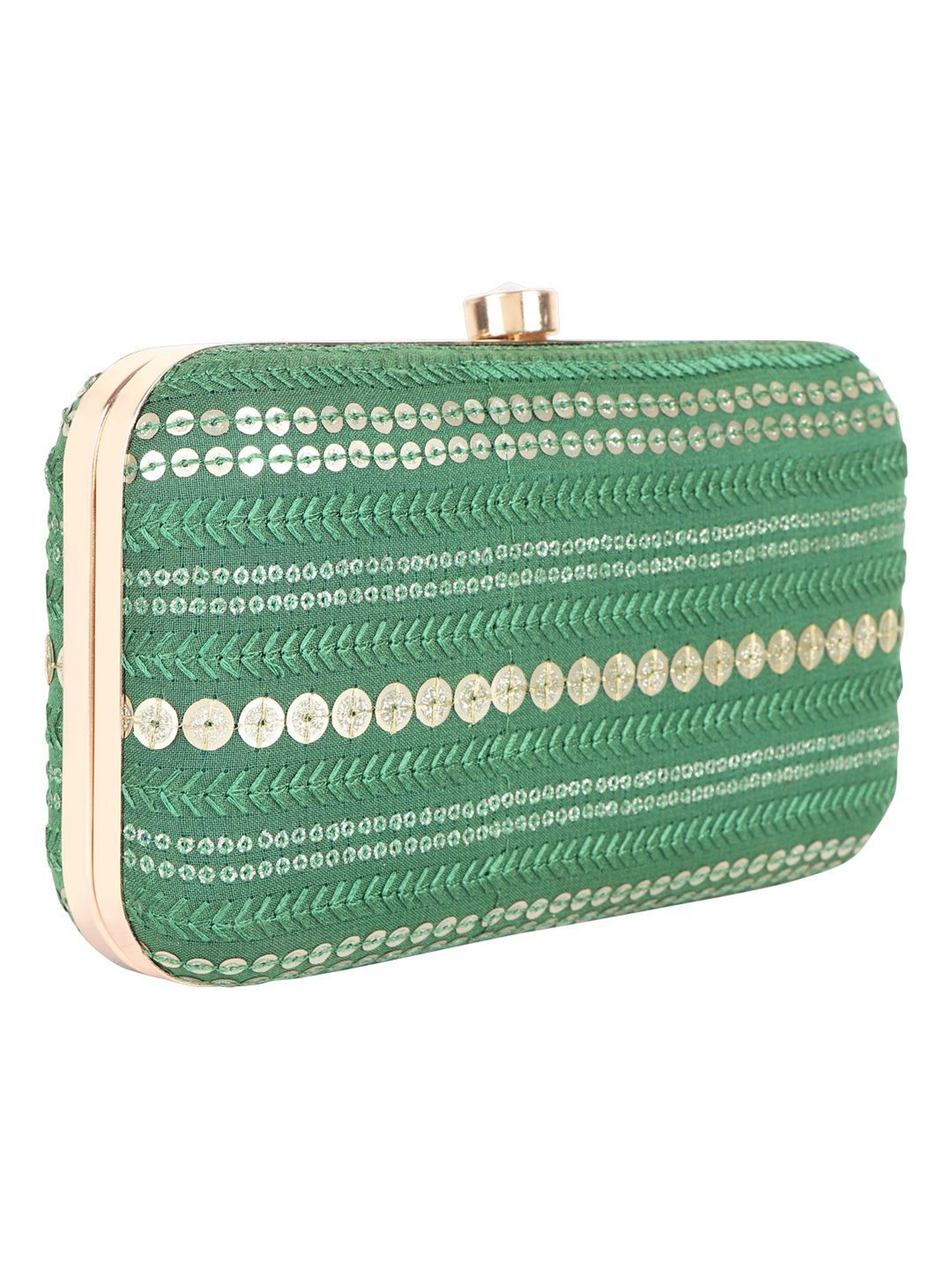 Horra Green Embellished Clutch
