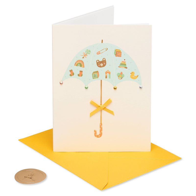 Umbrella with Baby Toys Congratulation Card - PAPYRUS