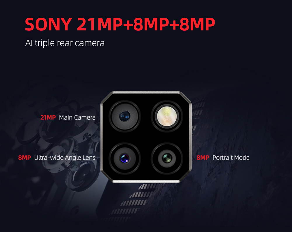 DOOGEE S88 Pro Rugged Phone, 10000mAh,6GB+128GB IP68/IP69K Waterproof Dustproof Shockproof, Triple Back Cameras Fingerprint Identification, 6.3 inch Android 10.0, Wireless Charging