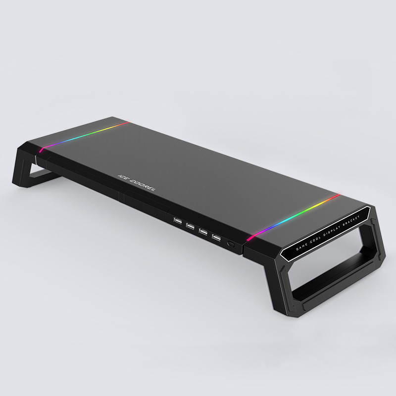 Monitor Increased Rack Multi-function Monitor Stand Monitor Foldable Base mount With RGB Lighting & 4xUSB Expansion Interface