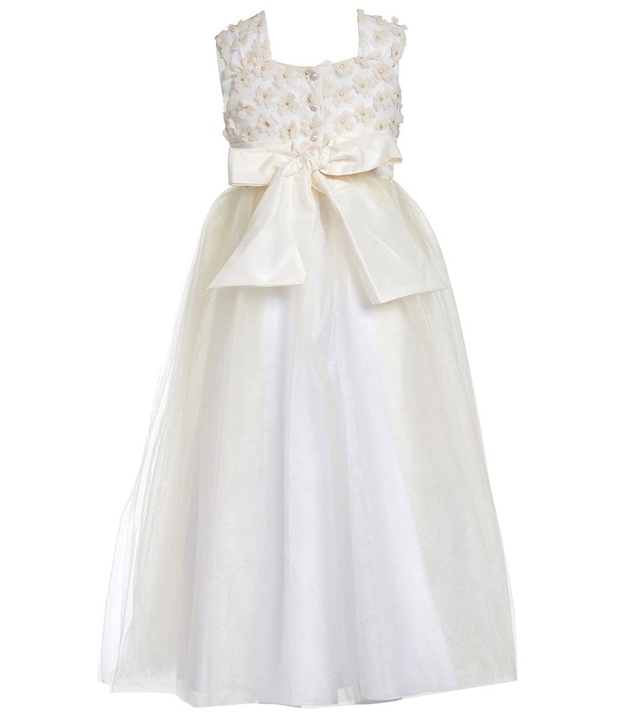 Badgley Mischka Big Girls 7-16 3D Floral/Tulle Fit & Flare Dress