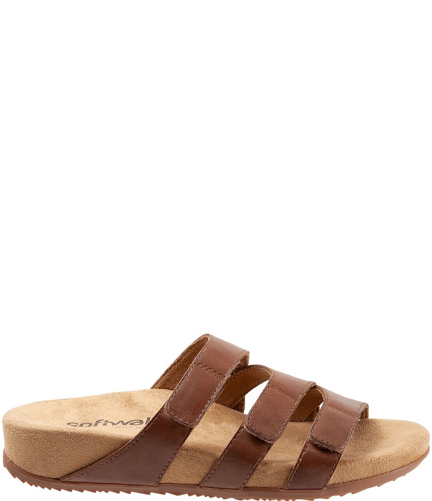 Softwalk Blythe Leather Adjustable Slide Sandals