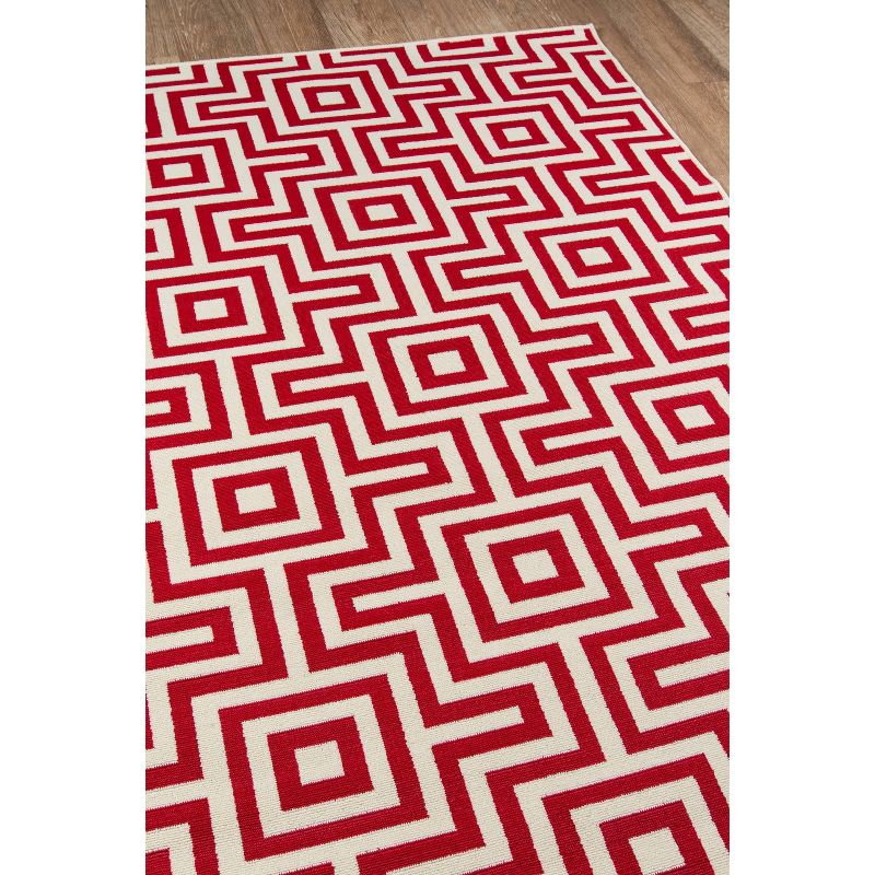 4'X6' Geometric Woven Accent Rug Red - Momeni