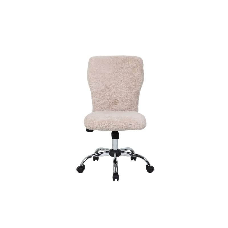 Tiffany Fur Make-Up Modern Office Chair in Cream