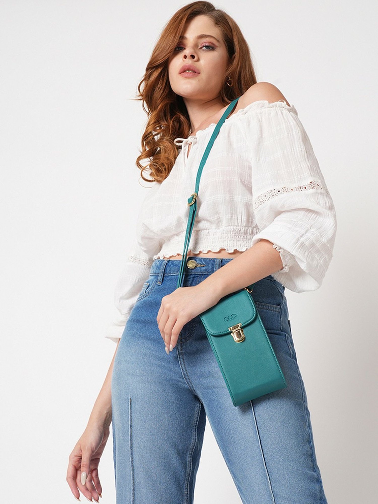 Glo By Globus Green Medium Mobile Pouch