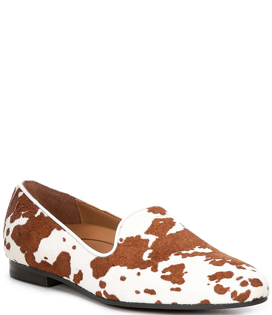 Vionic Willa Slip-On Cow Print Calf Hair Loafers