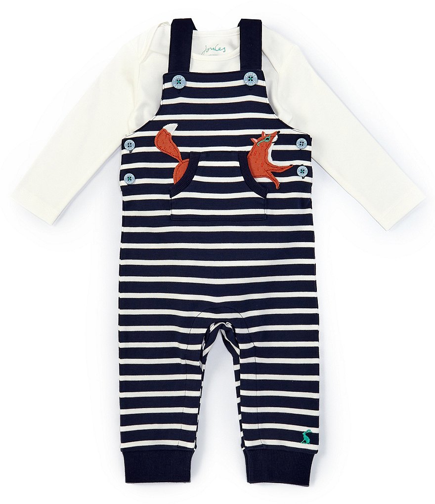 Joules Baby Boys 3-24 Months Long-Sleeve Fox Tee & Denim Overall Set