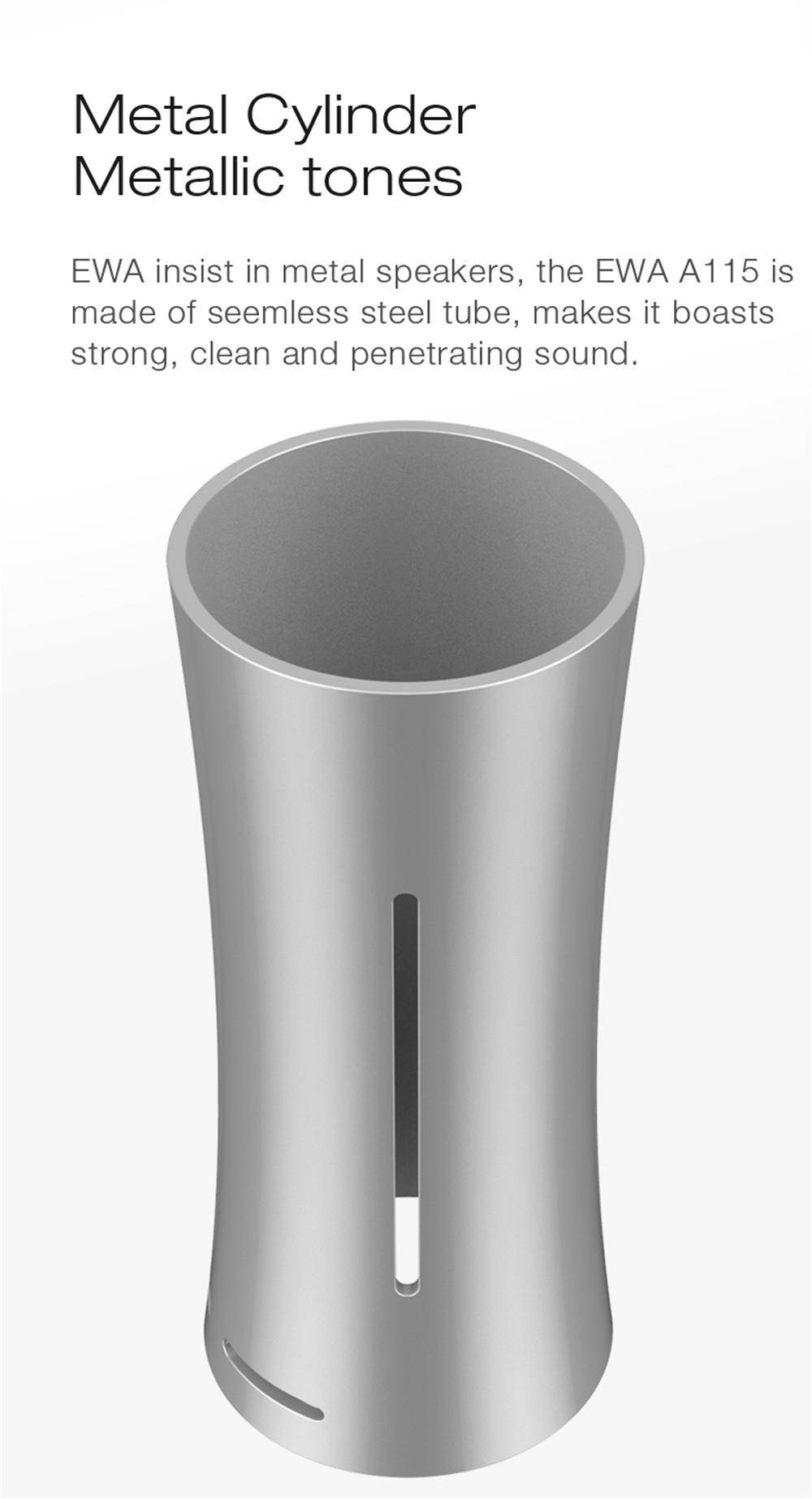 EWA A115 Super Battery 105-hours Playtime Bluetooth Speaker Built-in 6000mAh Rechargeable Battery Great Sound & Bass Handy with Small Bag (Gold)