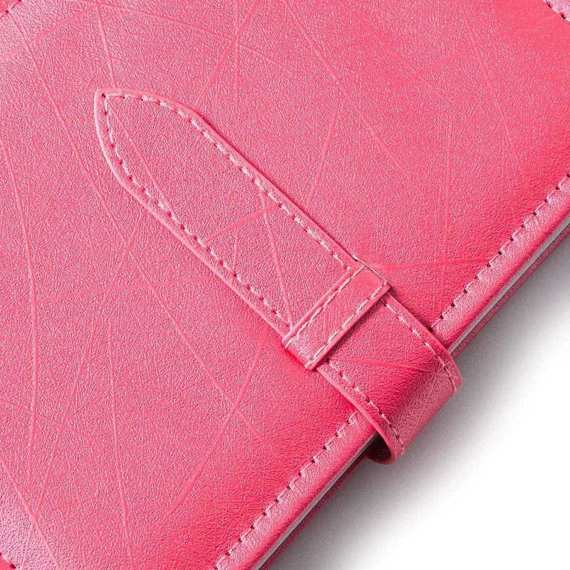 Portable Book Design Jewelry Case (5.5x7.5 in, Fuchsia, Pu Leather)
