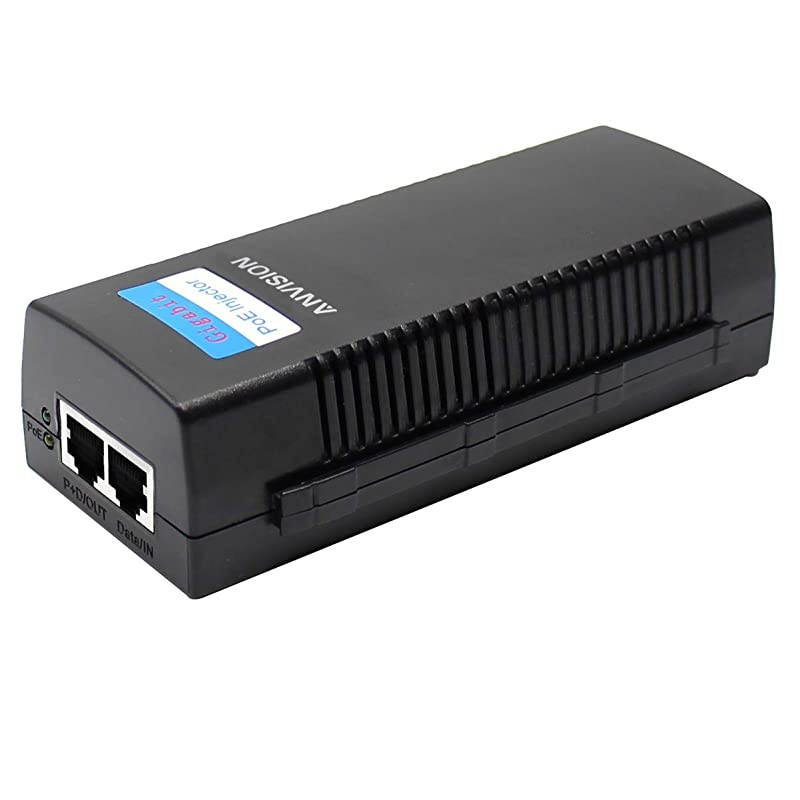 48V 1.0A Gigabit PoE Injector, 48W Power Supply Adapter with AC Cord, IEEE 802.3af/at Compliant, for IP Voip Phones, Cameras, AP and More