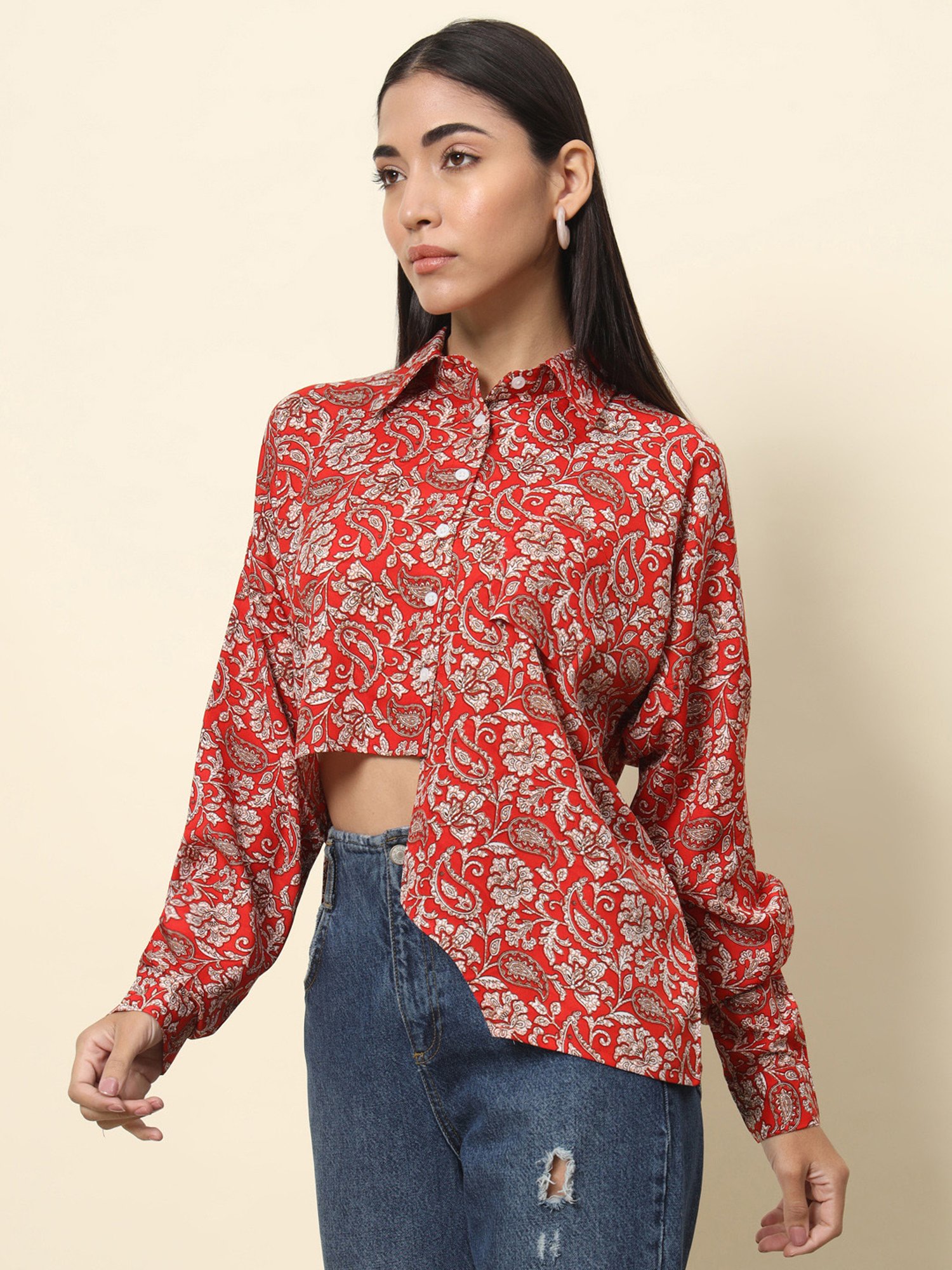Trend Arrest Red Printed Shirt