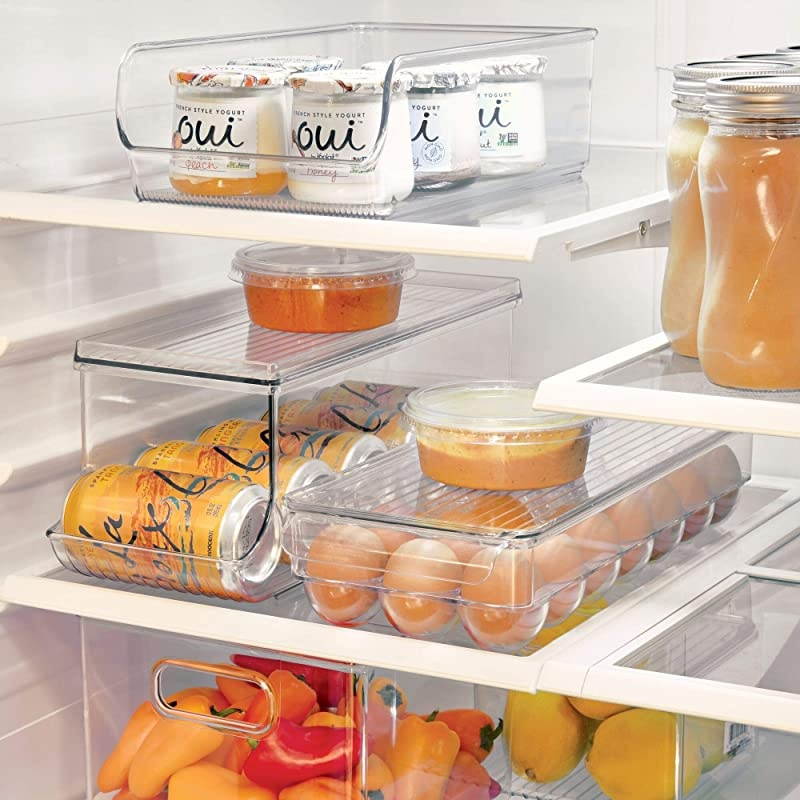 Linus Plastic Fridge and Freezer Storage Organizer Bin Clear Container for Food Drinks Produce Organization BPAFree 11 x 7 x 35 Clear