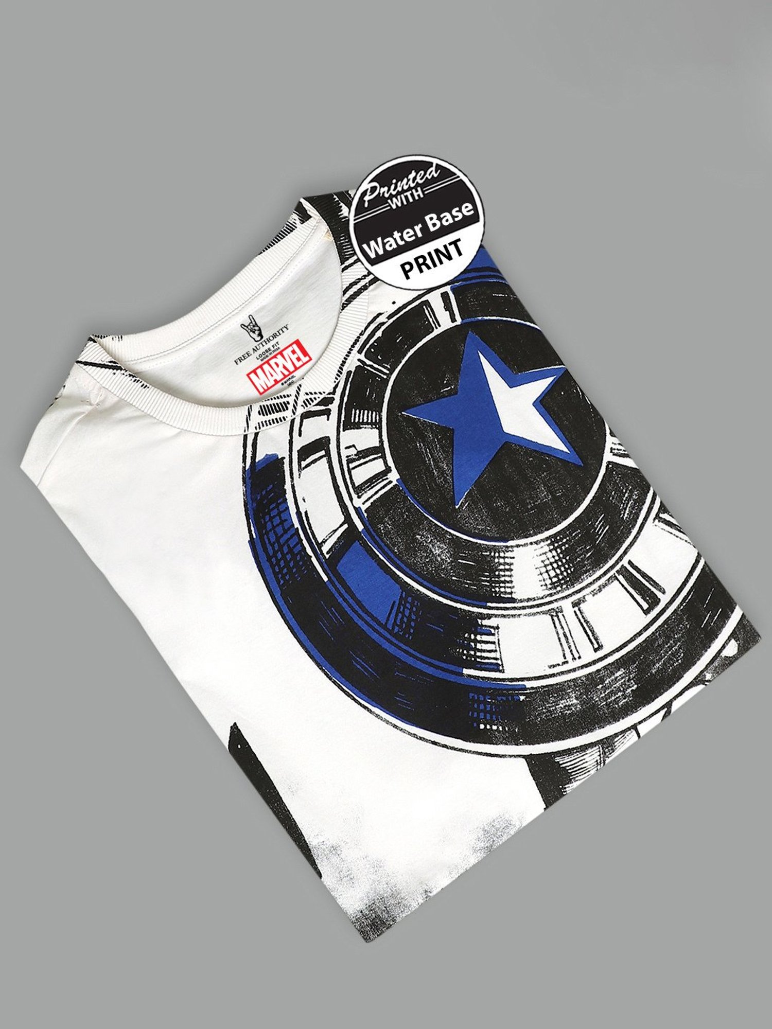 Free Authority White Loose Fit Printed T-Shirt