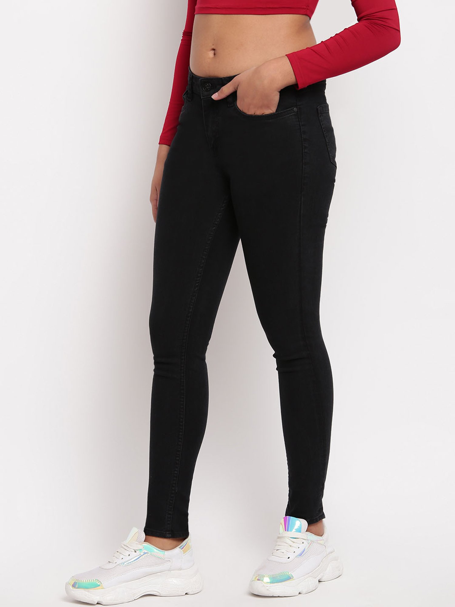 Tales & Stories Black Mid Rise Jeans