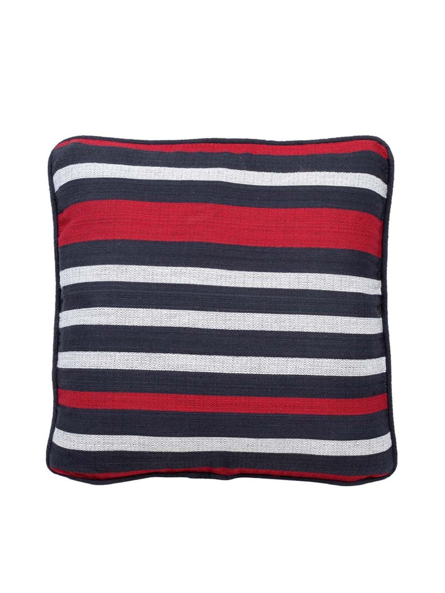 Swayam Red & White Cotton 30 cm x 30 cm Cushion Covers - Set of 5