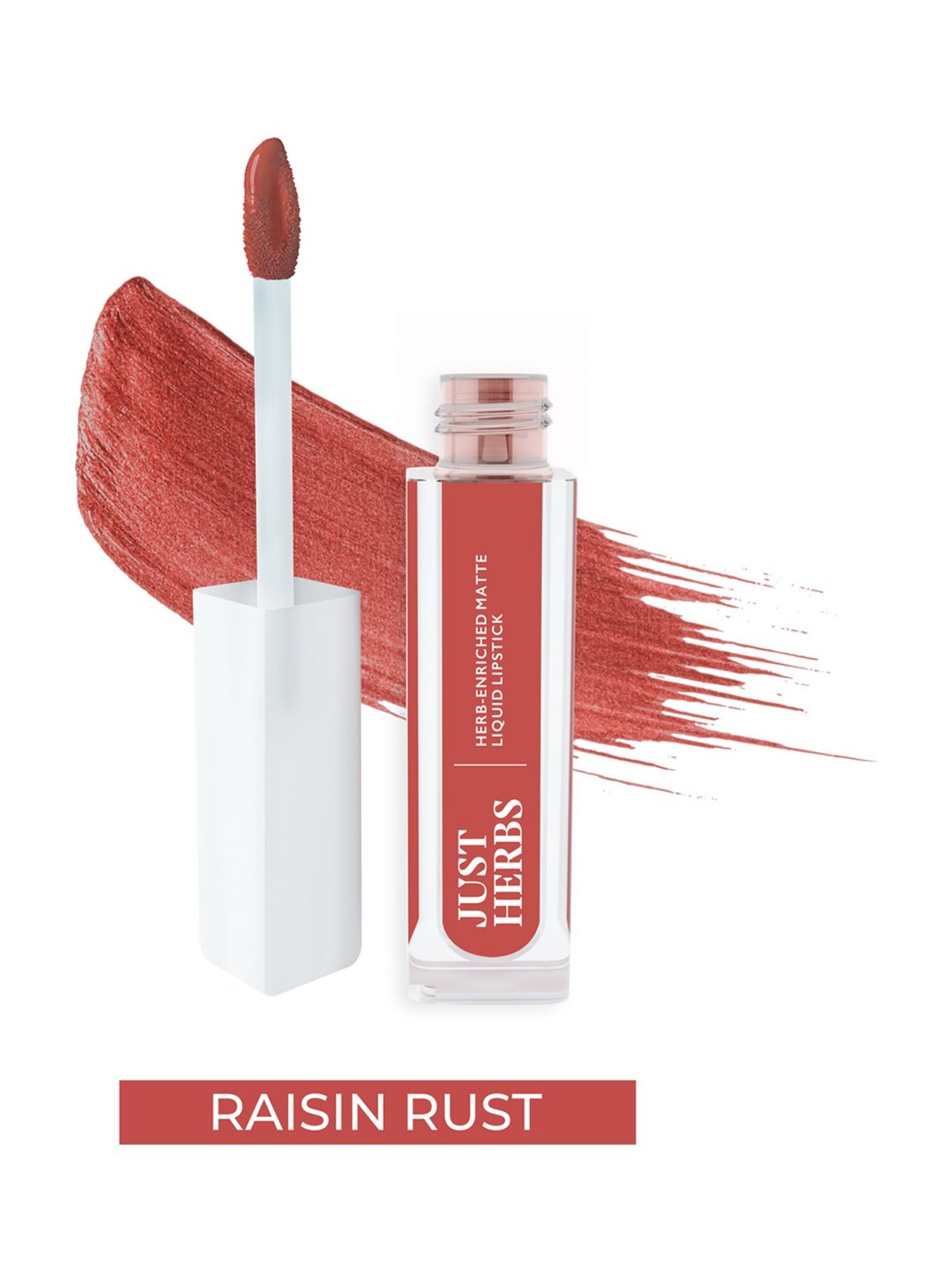 JUST HERBS Herb-Enriched Matte Liquid Lipstick Raisin Rust - 2 ml