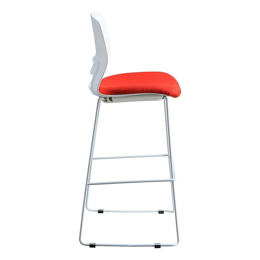 Lorell LLR42953 Artic Series Stack Stool, White & Red