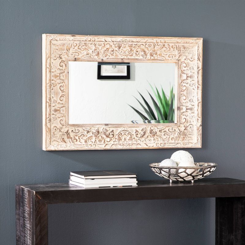 24" x 33.75" Moelege Hanging Decorative Wall Mirror Natural - Southern Enterprises