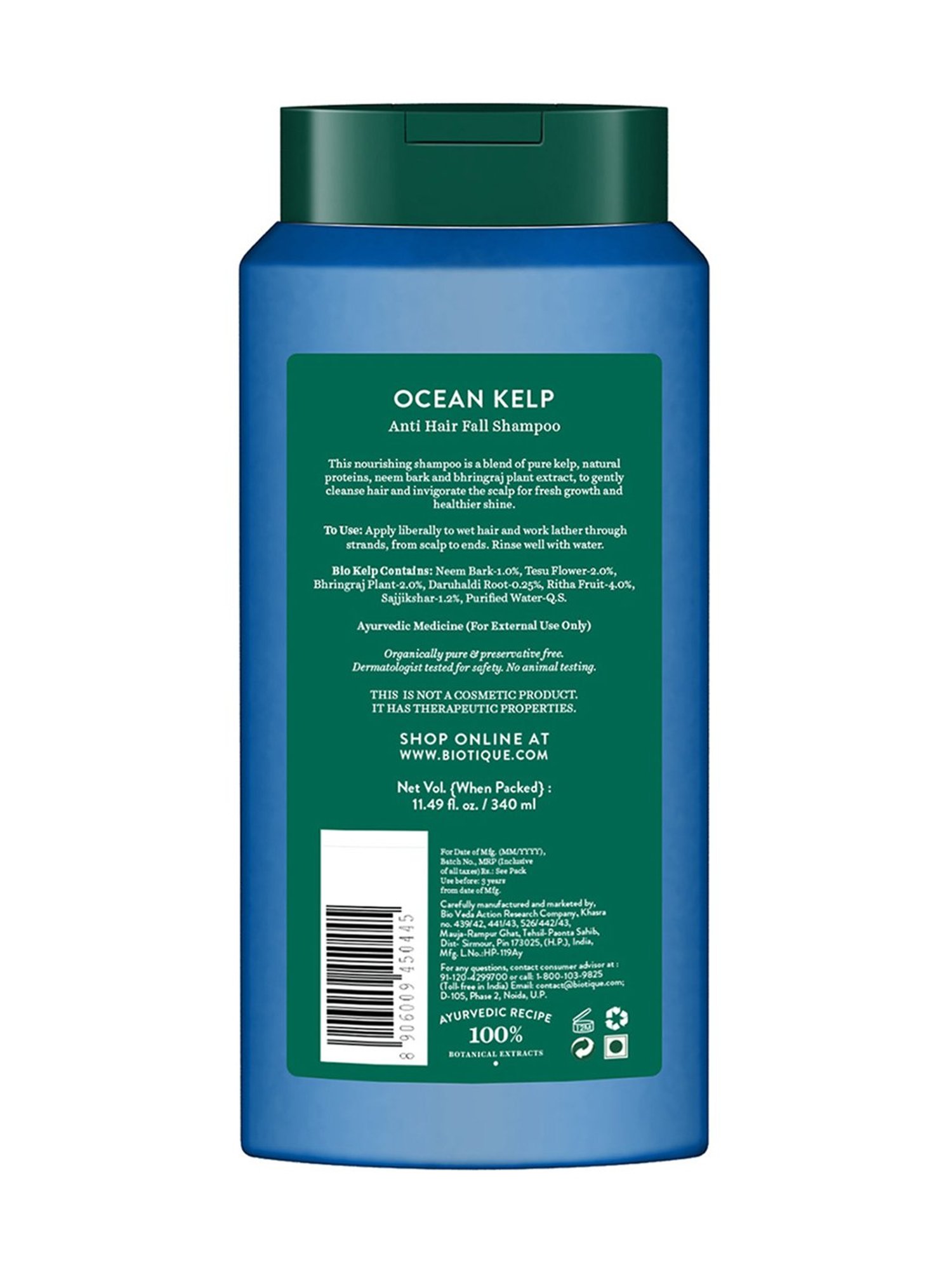 BIOTIQUE Ocean Kelp Anti Hair Fall Shampoo - 340 ml