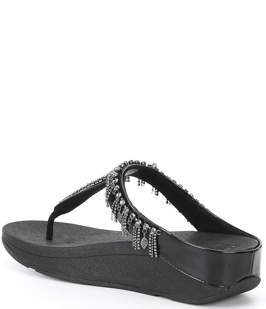 FitFlop Chandelier Crystal Embellished Toe Post Sandals