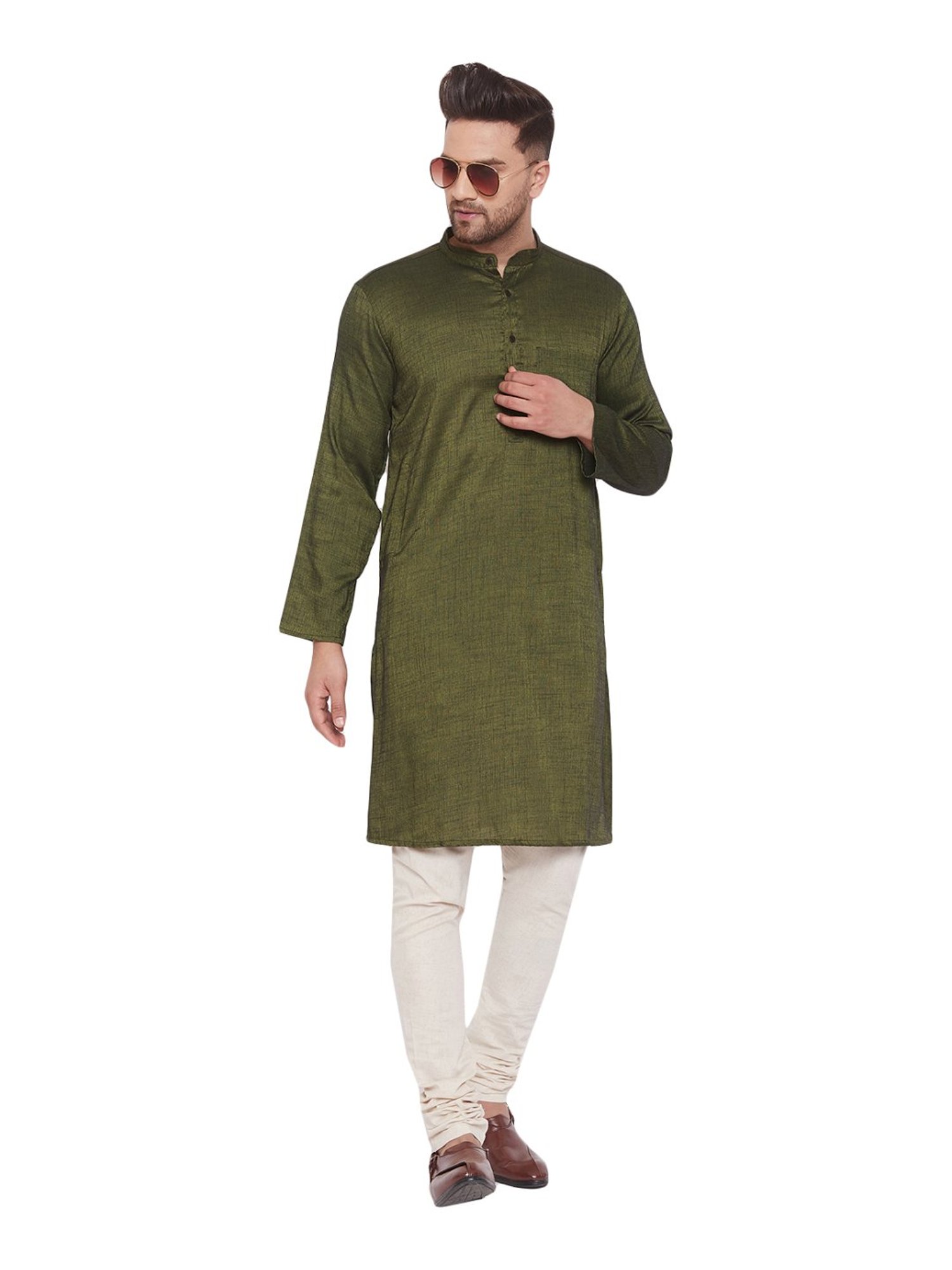 Even Olive Green Regular Fit Kurta