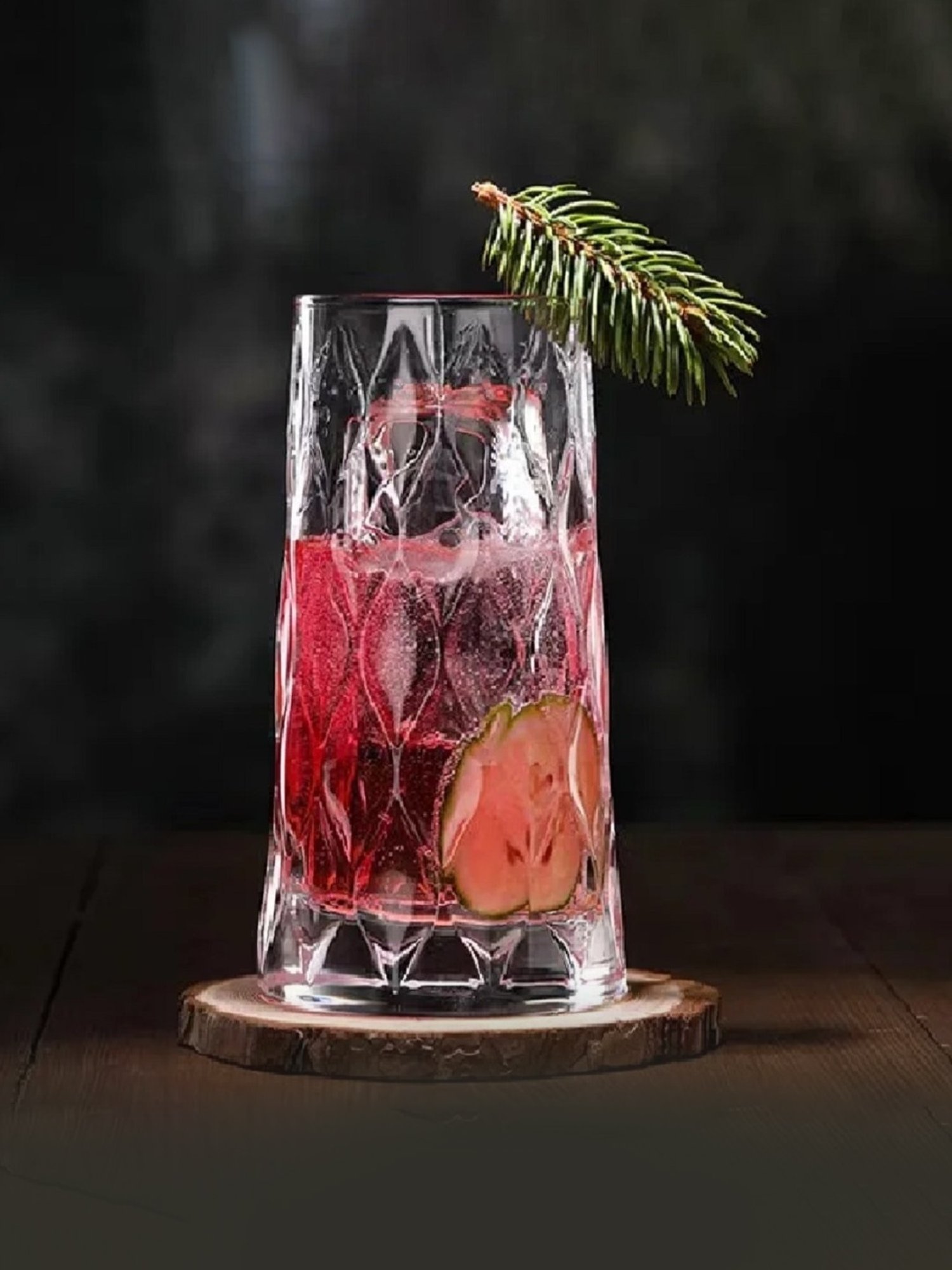 Melbify Leafy Mojito Transparent Cocktail Glasses 350ml - Set of 6